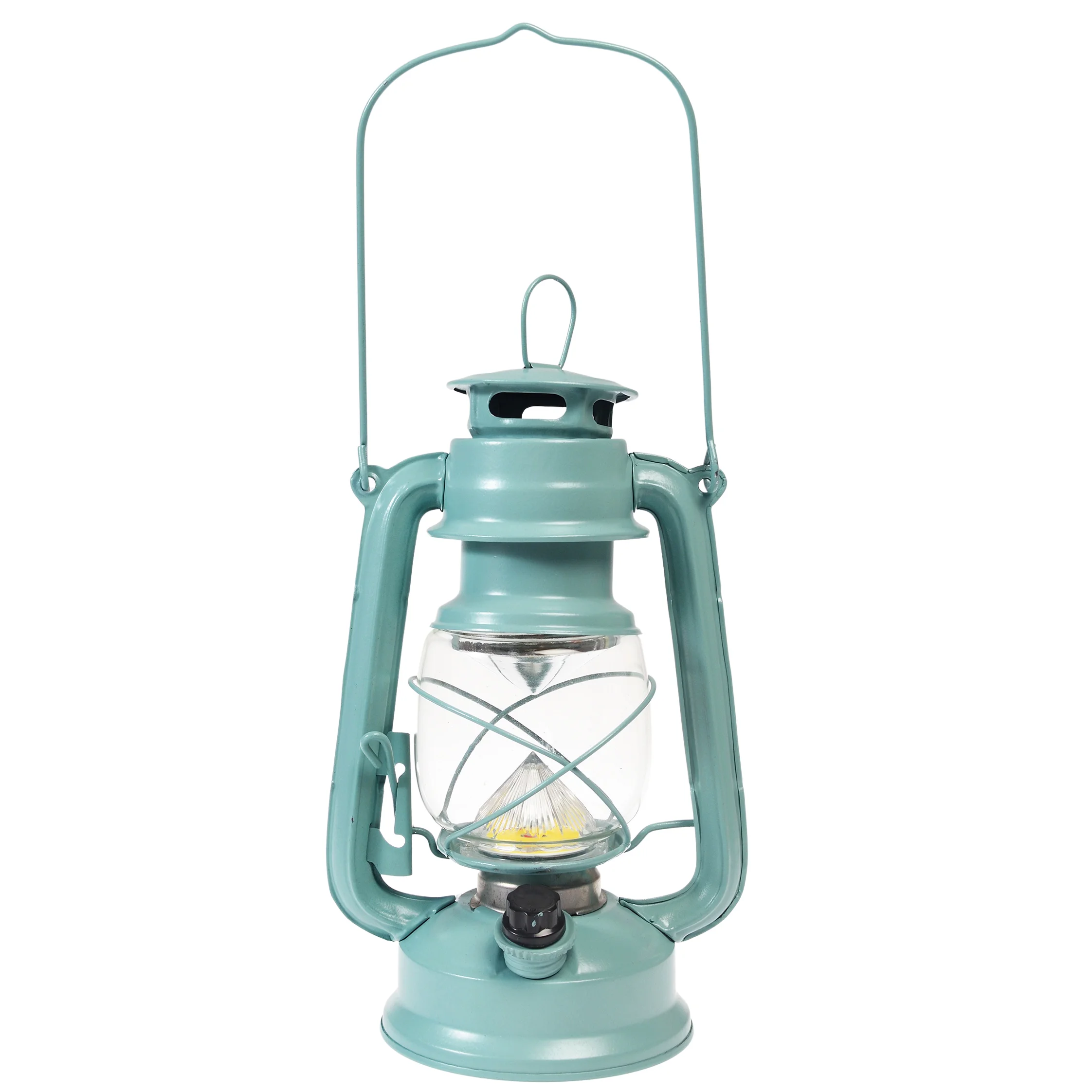 led hurricane lantern - light blue