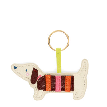 faux leather keyring - sausage dog