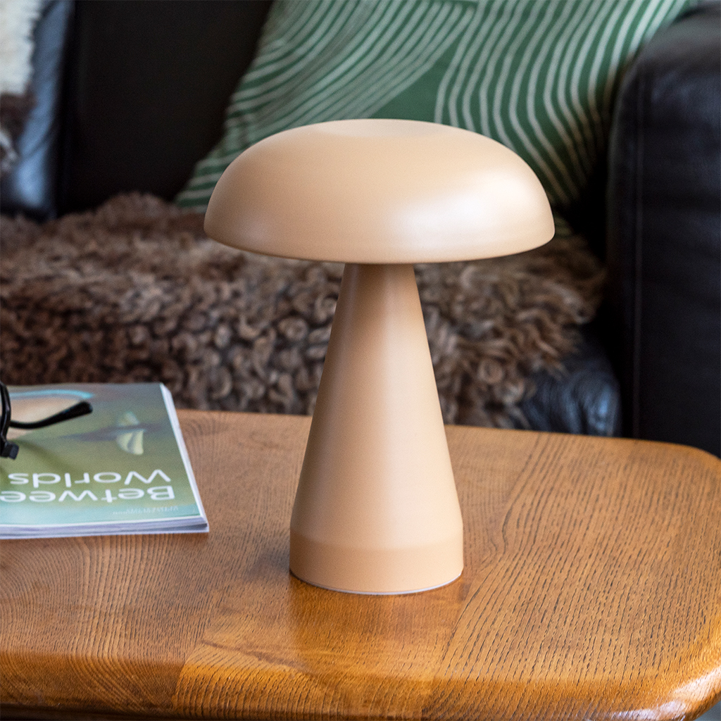 lampe de table champignon à intensité variable tactile - fauve