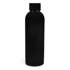botella de acero recubierta de caucho 500ml - negro