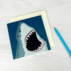 tarjeta de felicitación tiburones