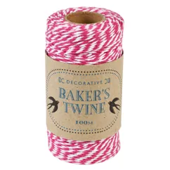 roll of twine (100m) - pink and white