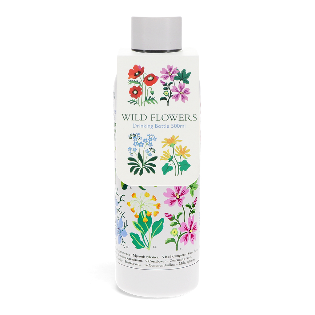 stainless steel drinks bottle 500ml - wild flowers
