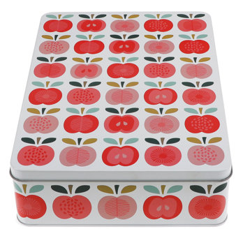 rectangular biscuit tin - vintage apple