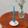 enamel flat flower candle holder - soft pink