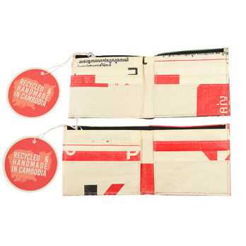 recycled cement bag bifold wallet