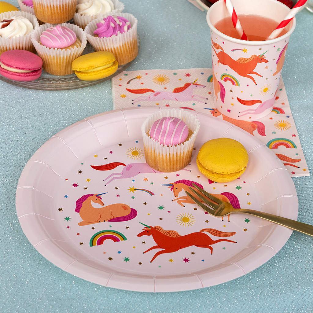 paper plates (pack of 8) - unicorn