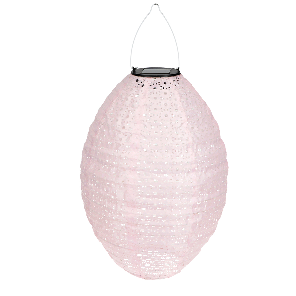 outdoor solar pendant lantern - soft pink