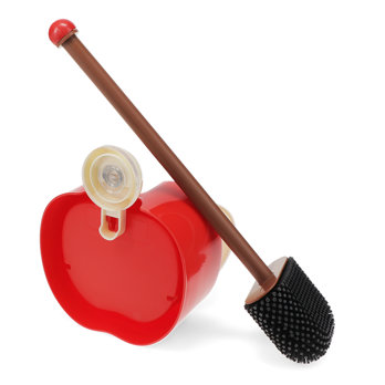 red apple toilet brush