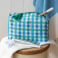 trousse de toilette matelassée - blue gingham