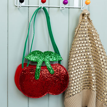 glitzer-handtasche - cherry