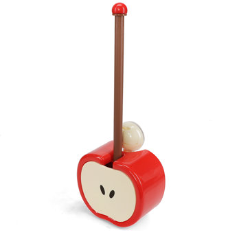toilettenbürste mit wandhalter - roter apfel