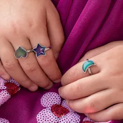 mood rings (set of 3) - heart, star & moon mood rings (set of 3) - heart, star & moon