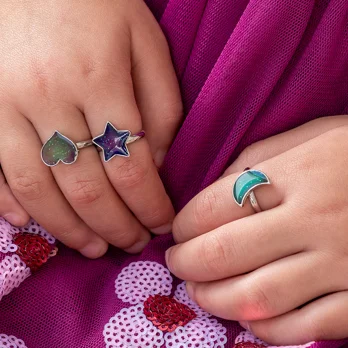 mood rings (set of 3) - heart, star & moon mood rings (set of 3) - heart, star & moon