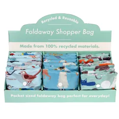 assorted foldaway recycled shopper bags - best in show, garden birds, nine lives