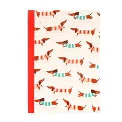 a5 notebook - sausage dog (pattern)