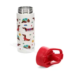 stainless steel bottle with push button lid 500ml - sunny sausage dog stainless steel bottle with push button lid 500ml - sunny sausage dog