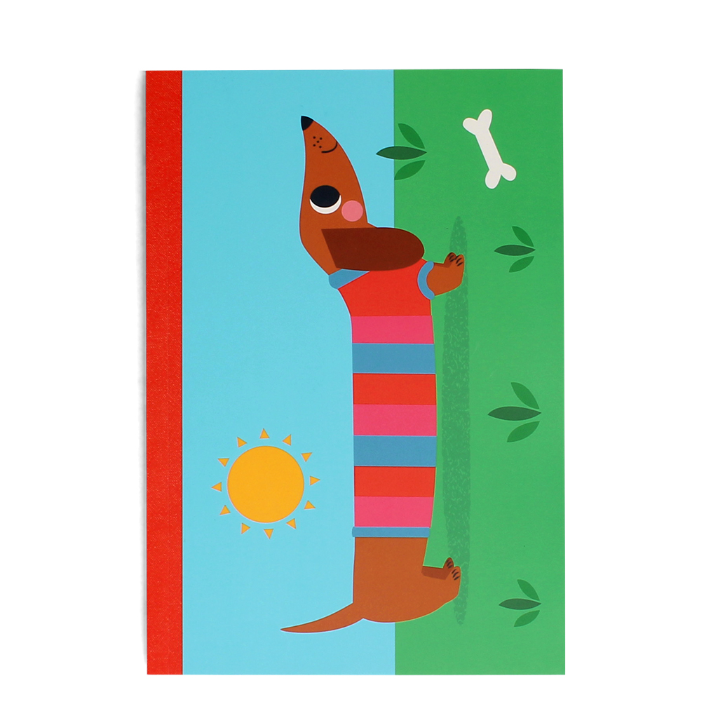 notizheft a5 - sunny sausage dog