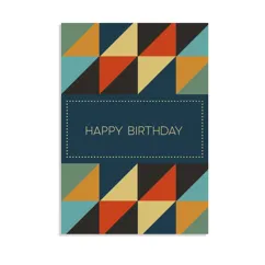 tarjeta de cumpleaños geométrica en blanco adentro
