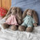 peluche douce - lapin bleu