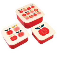 contenedores para alimentos vintage apple (set de 3)