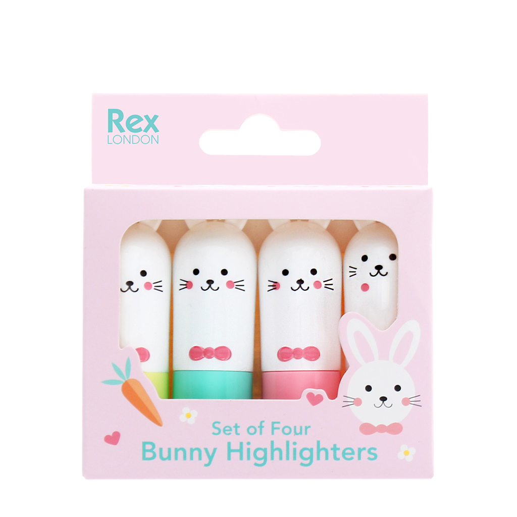 mini highlighters (set of 4) - bunny
