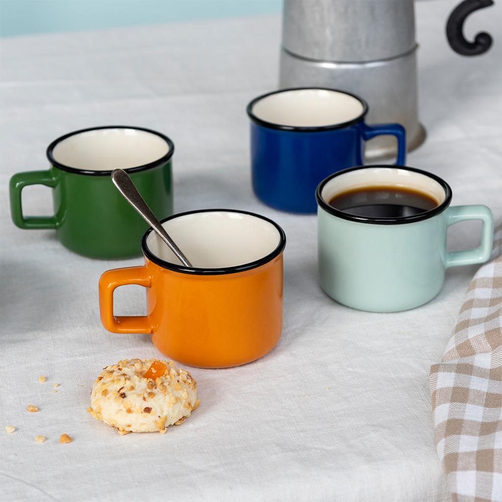 espresso-tasse aus steingut 125 ml - dunkelblau