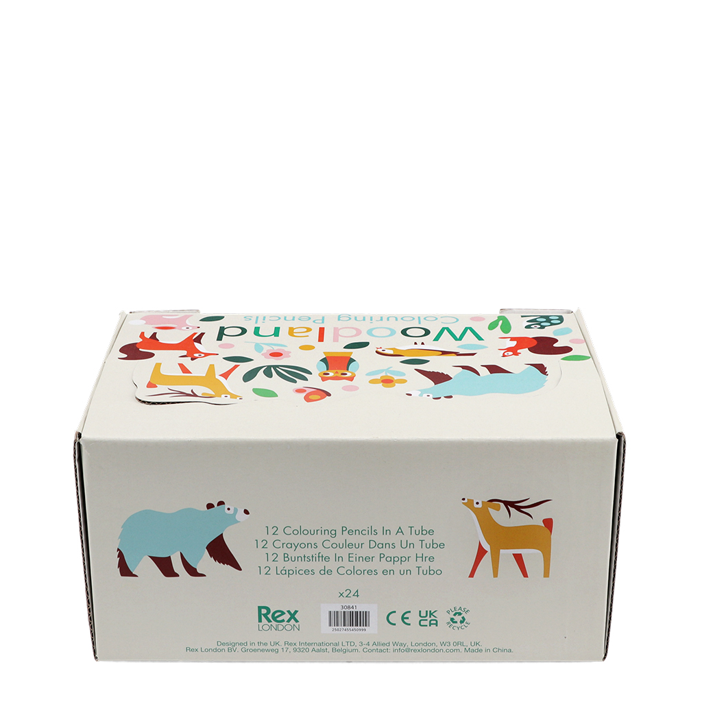 buntstifte in der pappröhre - woodland