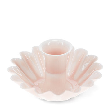 emaille-kerzenhalter mit gewölbtem tropfschutz in blumenform - pink