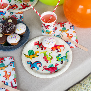 paper plates (pack of 8) - baby dinos