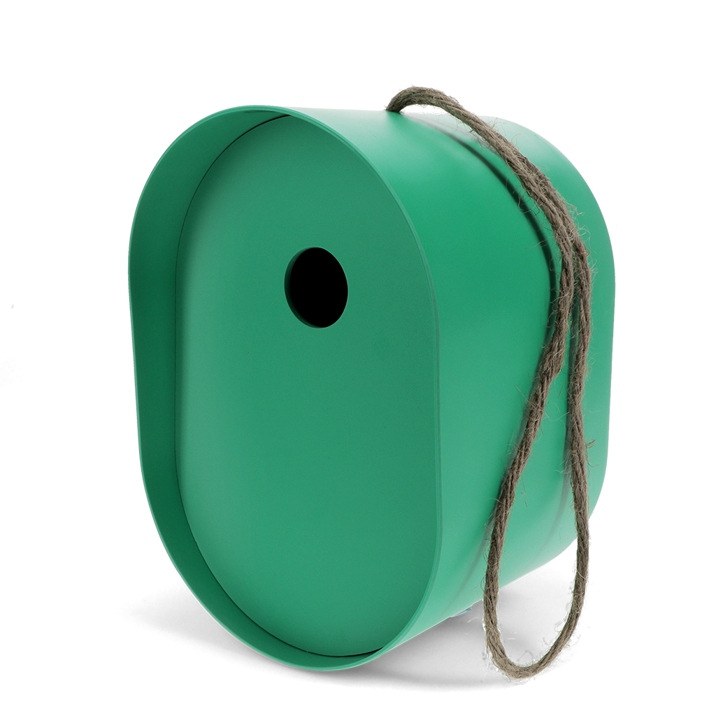 oval bamboo fibre birdhouse - green