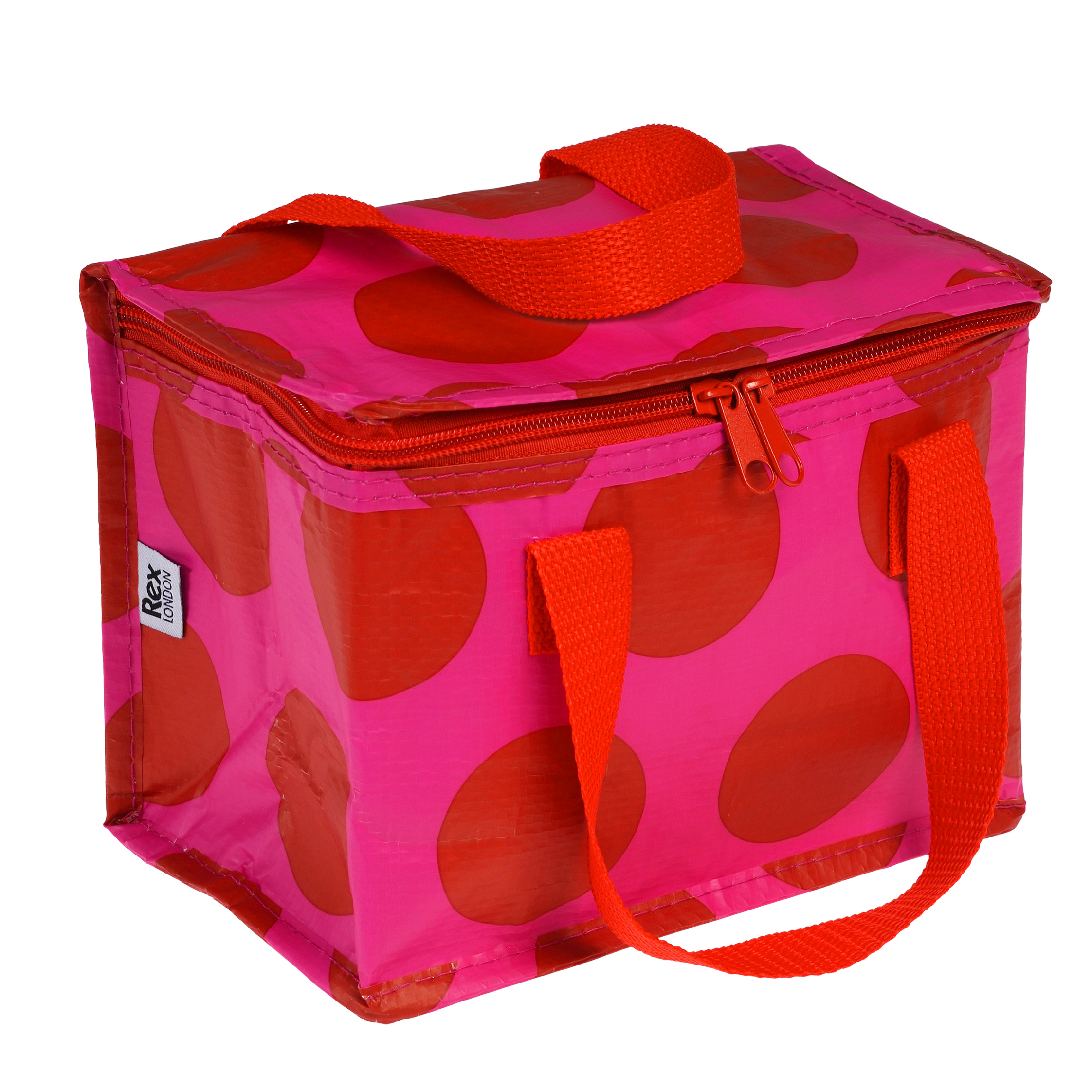 isolierte snacktasche spotlight rot auf pink