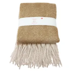 gewebte decke mit fransen (127 x 152cm) - senfgelb gewebte decke mit fransen (127 x 152cm) - senfgelb