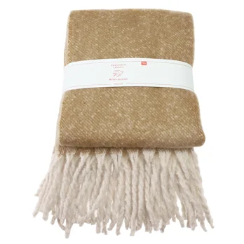 gewebte decke mit fransen (127 x 152cm) - senfgelb gewebte decke mit fransen (127 x 152cm) - senfgelb