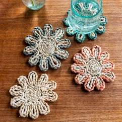 dessous de verre en cosses de maïs - gris dessous de verre en cosses de maïs - gris