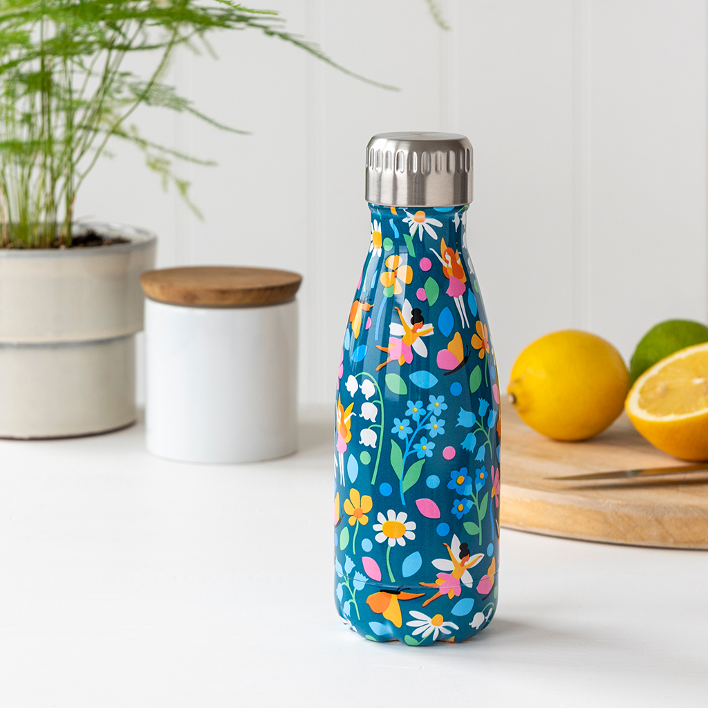 stainless steel bottle 260ml - fairies in the garden