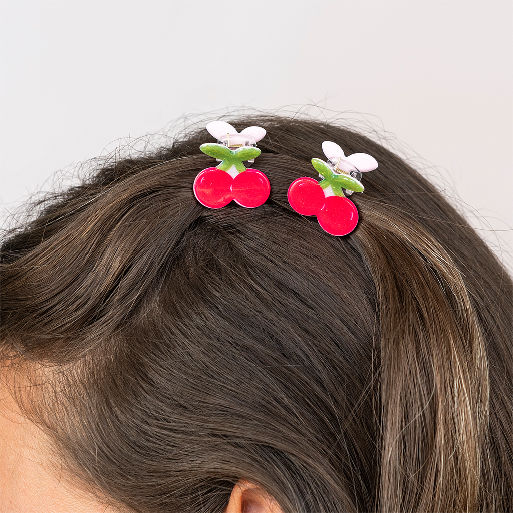 mini pinces à cheveux (lot de 2) - cerises
