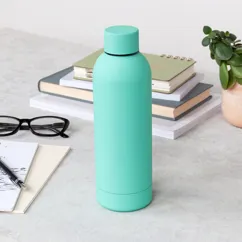rubber coated steel bottle 500ml - mint green rubber coated steel bottle 500ml - mint green