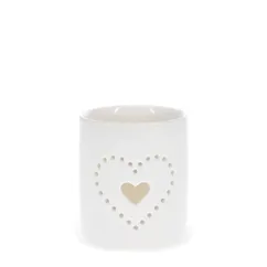 teelichthalter aus glänzender keramik - herz teelichthalter aus glänzender keramik - herz