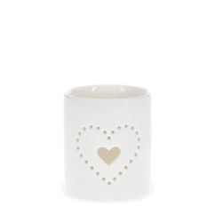 photophore en céramique brillante - coeur