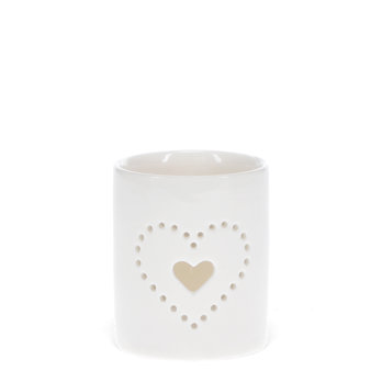 glossy ceramic tealight holder - heart