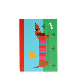 a6 notebook - sunny sausage dog