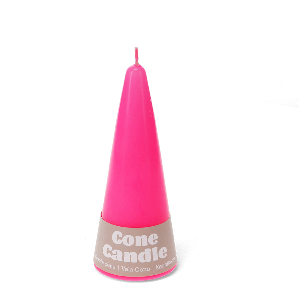 small cone candle - bright pink