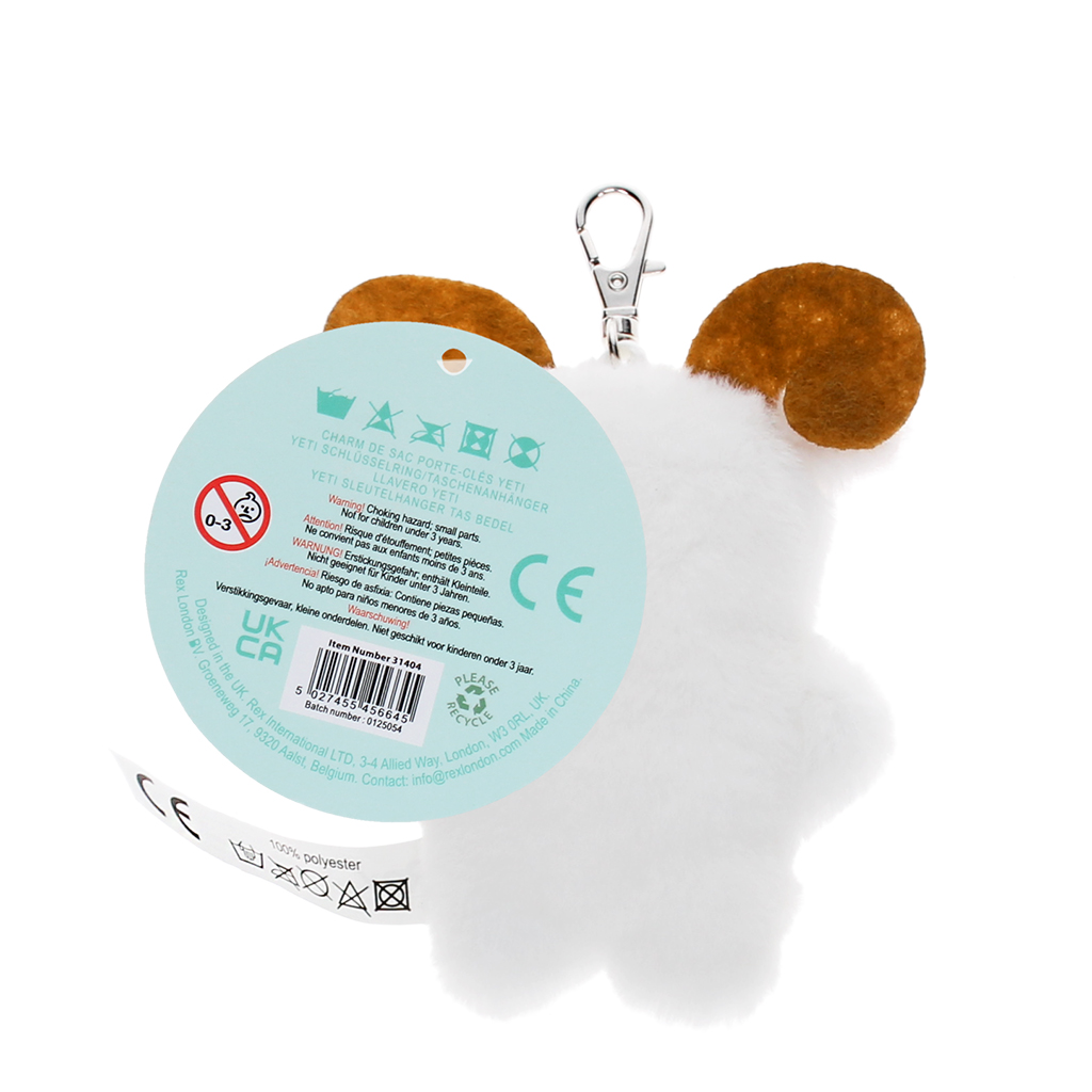 fluffy keyring bag charm - yeti