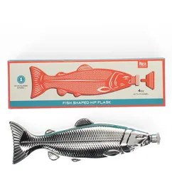 fish-shaped stainless steel hip flask - spirit of adventure fish-shaped stainless steel hip flask - spirit of adventure