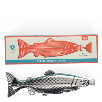fish-shaped stainless steel hip flask - spirit of adventure fish-shaped stainless steel hip flask - spirit of adventure