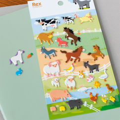 3d puffy stickers - farm animals