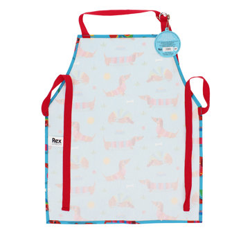 tablier enfant en coton essuyable - sunny sausage dog