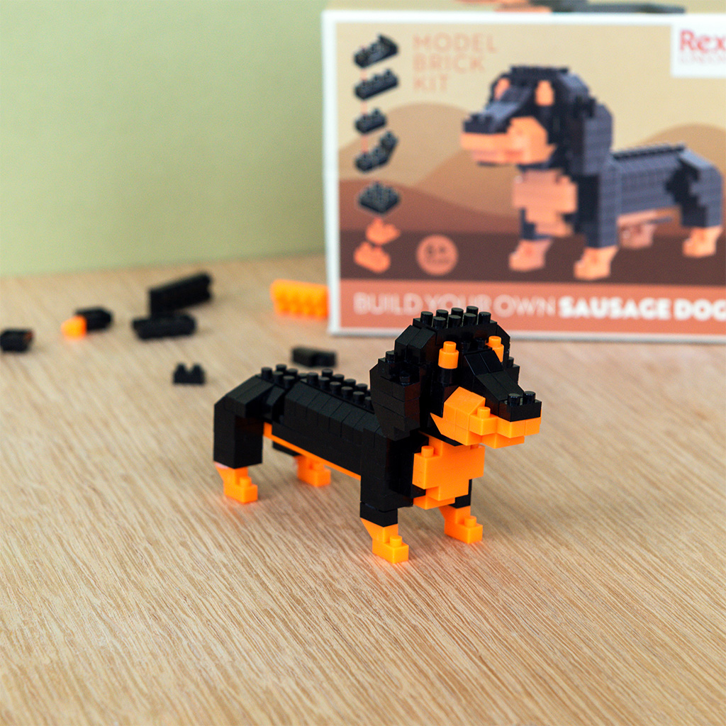build your own dog model brick kit - sausage dog