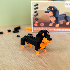build your own dog model brick kit - sausage dog